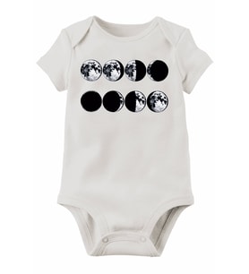 Unisex Bebek Beyaz Organik Baskılı Pamuklu Body