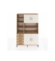 Hyperion Dolap 9 Raflı 4 Çekmeceli 4 Kapaklı 132x44x195 Çam-Aytaşı/Çam