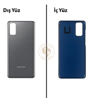 Samsung S20 Kozmik Gri Arka Pil Kapağı Batarya Kapağı Lazer Kesim Back Cover