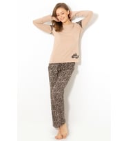 DoReMi Classical Desing Bayan Pijama Takımı (Vizon)