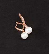 925 Ayar Gümüş Elegance Küre İnci Küpe (Rose)