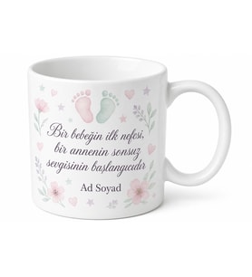 Yeni Anne Hediyesi Karışık Desenli Baskılı Kupa Bardak Bebek Kutlama Hediye