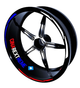 Russian Design Beyaz Mavi Kırmızı Rus Jant Şeridi Sticker Çınar Extreme 