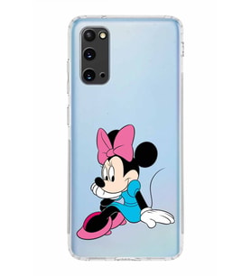 Samsung Galaxy S20  Kamera Korumalı Kapak Minnie Mouse Tasarımlı  Şeffaf  Kılıf