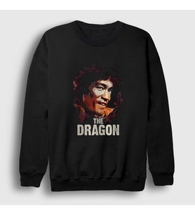 Presmono Unisex Siyah The Dragon Bruce Lee Sweatshirt 256891tt