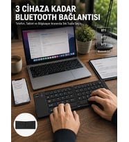 Katlanır Bluetooth Klavye Telefon Tablet Laptop Uyumlu Kablosuz Klavye