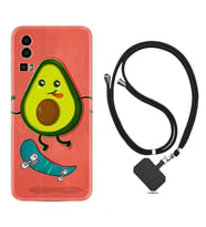 General Mobile Gm 23 Kılıf Silikon Boyun Askılı İpli Desenli Silikon Avokado Skate 1741