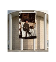 Atatürk Odasında Çalışırken Poster Bayrak Premium Raşel Kumaş ATA57 2x3m