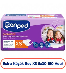 Canped Çocuklar İçin Belbantlı Hasta Bezi Xs Beden 30x5 150 Adet