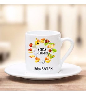 Gıda Mühendisi Türk Kahve Fincanı (Beyaz)