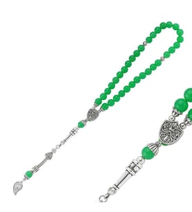 Doğaltaş Metal Püsküllü enturin Taşlı Tesbih