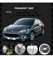 Peugeot 407 Oto Araç Kapı Koruma Fitili 5metre Parlak Siyah Renk