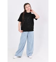 Kız Çocuk 2'li Jean Takım (Pantolon+Bluz) 7-12 Yaş 12666 MODANINO