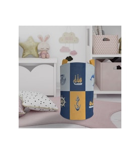 MEKTA HOME BEBEK VE ÇOCUK ODASI Dümen ve Deniz Yıldzı Deseli Oyuncak Sepeti
