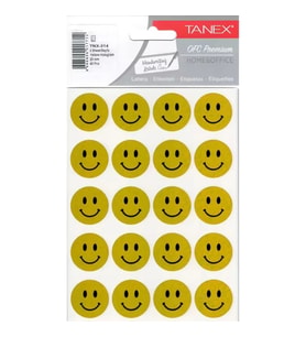 TANEX TNX-314 25mm. SARI HOLOGRAM GÜLEN YÜZ STICKER 2'Lİ