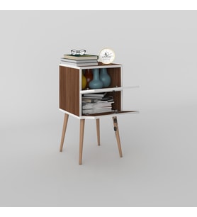 Kenzlife komodin kilitli sakura cvz 74*39*39 komidin ahşap ayaklı kitaplık ayakkabılık kapaklı arkalıklı (Karışık)
