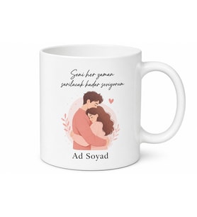 Huggable Temalı Sarılınası Kupa Bardak Özel Tasarım Hediye