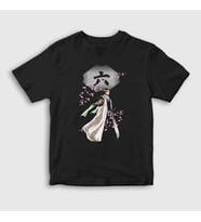 Presmono Unisex Çocuk Siyah Byakuya Anime Bleach T-Shirt 127252tt