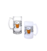 Ghostbastır Design Bira Havuzu Kulplu Bira Bardağı Buzlu veya Şeffaf Seçenekli 031