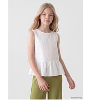 LCW Kids Beyaz Nakışlı Kız Çocuk Peplum Gömlek
