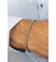Kare Kral Zincir Gümüş Erkek Bileklik