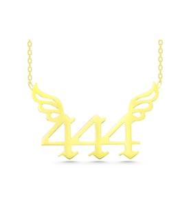 Gümüş Gold 444 Melek Sayısı Kadın Kolye CSR2180272