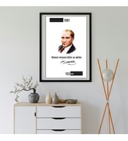 Atatürk Portreli Duvar Tablosu Yapışkanlı Sök Tak Çerçeveli 20x30cm - 1881-193∞ Sonsuzluk Tasarımlı Hediye Poster