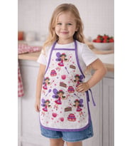 3-5 Yaş Çocuk Mutfak Önlüğü 35x50 cm – Su Geçirmez, Leke Tutmaz, Pamuk Polyester Karışımlı (Mor-Pembe)
