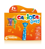 Carioca Teddy Jumbo Bebek Süper Yıkanabilir Keçeli Boya Kalemi 6'li +1 Yaş