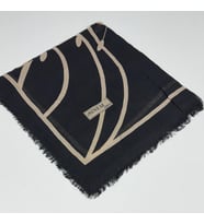 Emprime Koton Eşarp -  Siyah / Karamel-6290 (Siyah-Sarı)