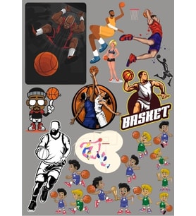 Basketbol Sticker Set 5 15 Parça Telefon, Tablet, Defter, Laptop Sticker