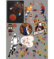 Basketbol Sticker Set 5 15 Parça Telefon, Tablet, Defter, Laptop Sticker