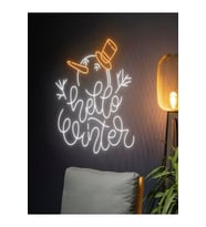 Kardan Adam Figürlü Hello Winter Neon Tabela
