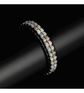 Clays Jewellery Pembe Kuvars & Hematit Taşı Silindir Bileklik, Unisex / Kadın / Erkek