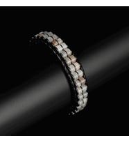 Clays Jewellery Pembe Kuvars & Hematit Taşı Silindir Bileklik, Unisex / Kadın / Erkek