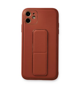 iPhone 12 Kılıf Coco Deri Standlı Kapak - Fuşya