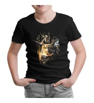 Owls at Night Siyah Çocuk Tshirt