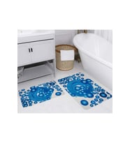 Rovigo Home Dijital Baskılı 2'li Banyo paspas Takımı RVG5251 (Mavi)
