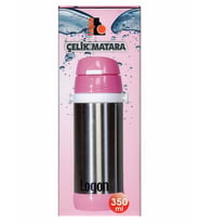 Logon Çelik Pipetli Matara Pembe 350 ml LGI015