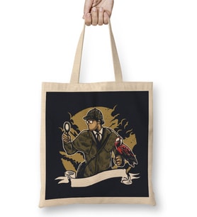 Sherlock Holmes Parrot Magnifying Glass Bez Çanta Uzun Saplı