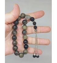 Golden Obsidyen Taşı 17lik Efe Tesbih 12mm (51516)