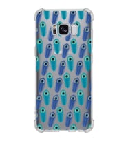 PrintiFy Samsung Galaxy S8 Plus Uyumlu Nazar Boncuğu 4 Baskılı Şeffaf Köşe Korumalı Antişok Kılıf