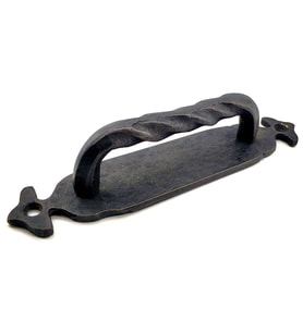 Antika Tarz Dekoratif Pirinç Burgulu Çekme Kol - 148x33 mm, Oksit