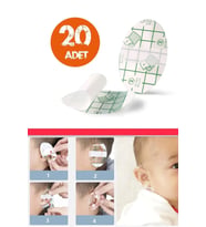 20 ‘li Bebek Çocuk Kulak İçin Su Geçirmez Bant, Kulak Koruyucu