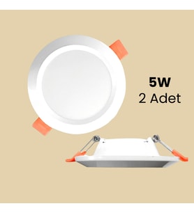 LEDX 5W Led Beyaz Spot Downlight 2'li Paket