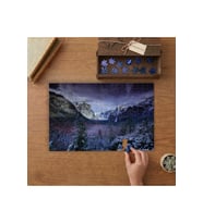 Kış - Karlı Gece - Manzara Tasarımı 240 parça Ahşap Puzzle Ahşap Kutuda MP05934