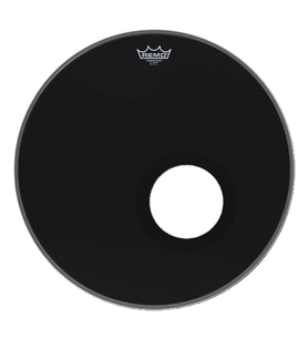 REMO P3-1020-ES-DM Powerstroke 3 Ebony Delikli (20")  Mikrofon Delikli Ön Deri