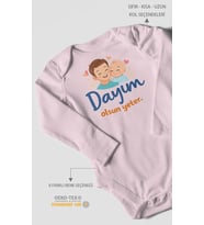 Dayım Olsun Yeter Uzun Kollu Çıtçıtlı Bebek Body