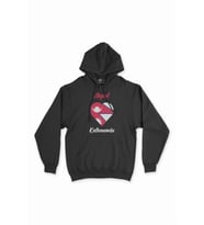Katmandu Nepal Bayraklı Kalpli Siyah Sweatshirt Hoodie