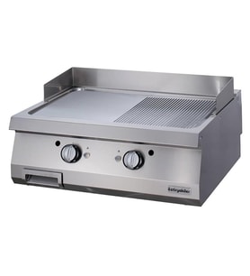 Öztiryakiler Gazlı Grill Plate, Yarı Oluklu, Sert Krom Kaplı, 80x90x30 Cm, Ogg 8090 1/2 N